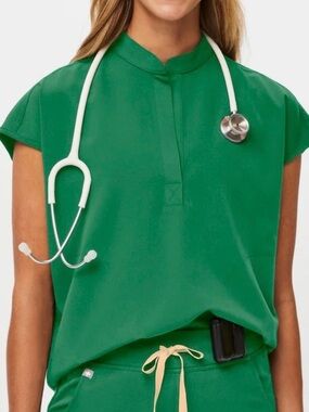 FIGS Rafaela Green Oversized Scrub Top | Size XS